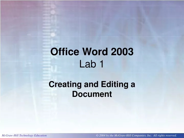 office word 2003 lab 1