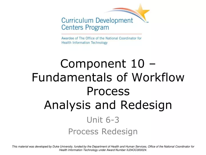 component 10 fundamentals of workflow process analysis and redesign