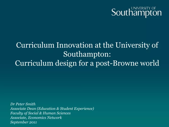 curriculum innovation at the university