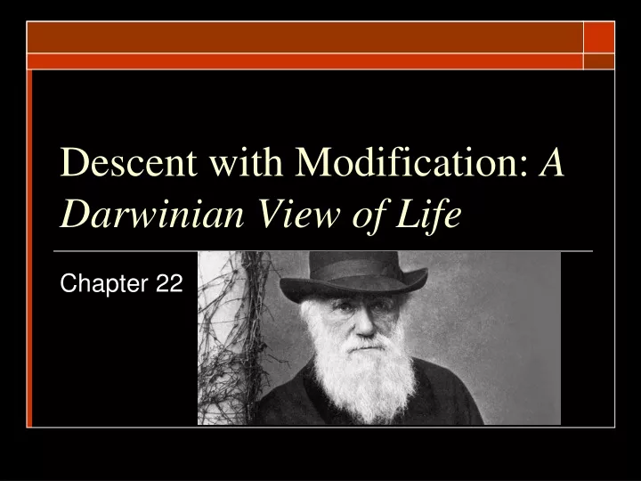 descent with modification a darwinian view of life