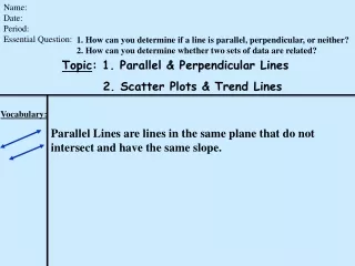 Topic : 1. Parallel &amp; Perpendicular Lines         2. Scatter Plots &amp; Trend Lines