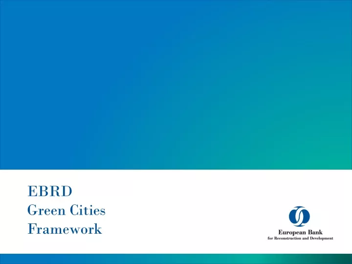ebrd green cities framework