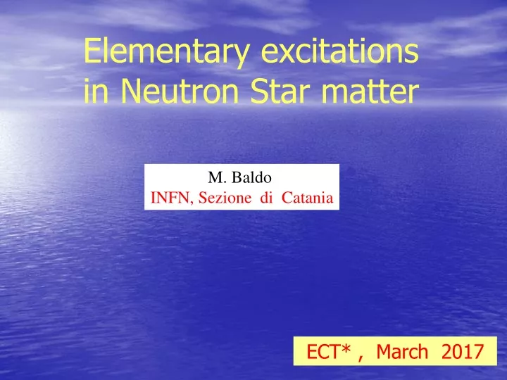 elementary excitations in neutron star matter