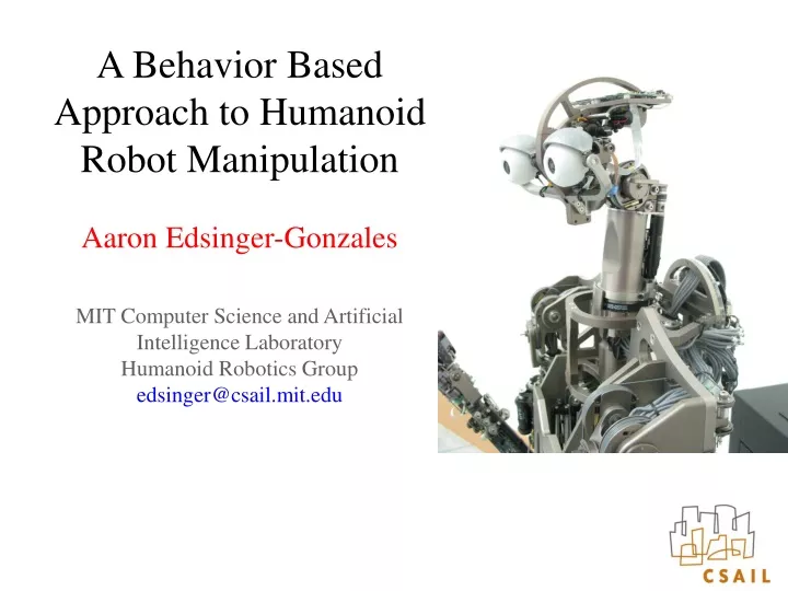 a behavior based approach to humanoid robot