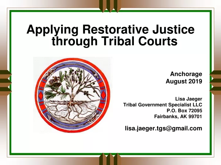 applying restorative justice through tribal