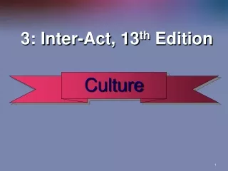3: Inter-Act, 13 th  Edition