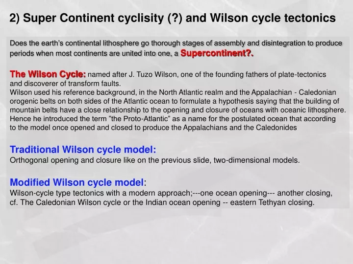 2 super continent cyclisity and wilson cycle