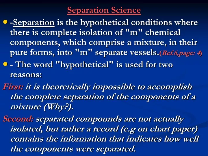 separation science separation is the hypothetical