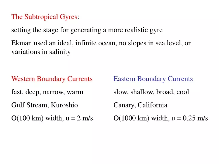 the subtropical gyres setting the stage