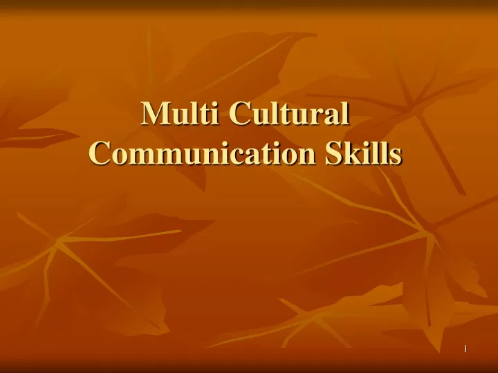 multi cultural communication skills
