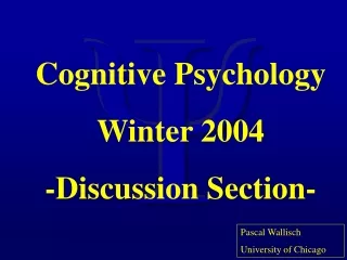 Cognitive Psychology Winter 2004 -Discussion Section-