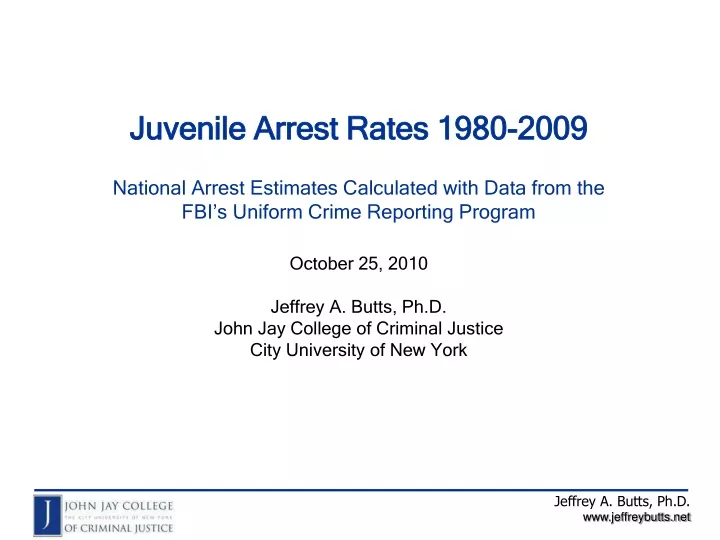 juvenile arrest rates 1980 2009 national arrest