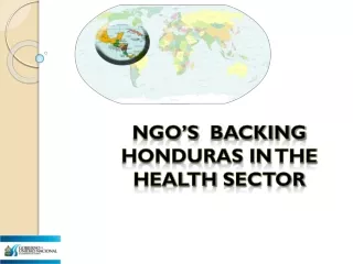 NGO’s backing  honduras in  the health  sector