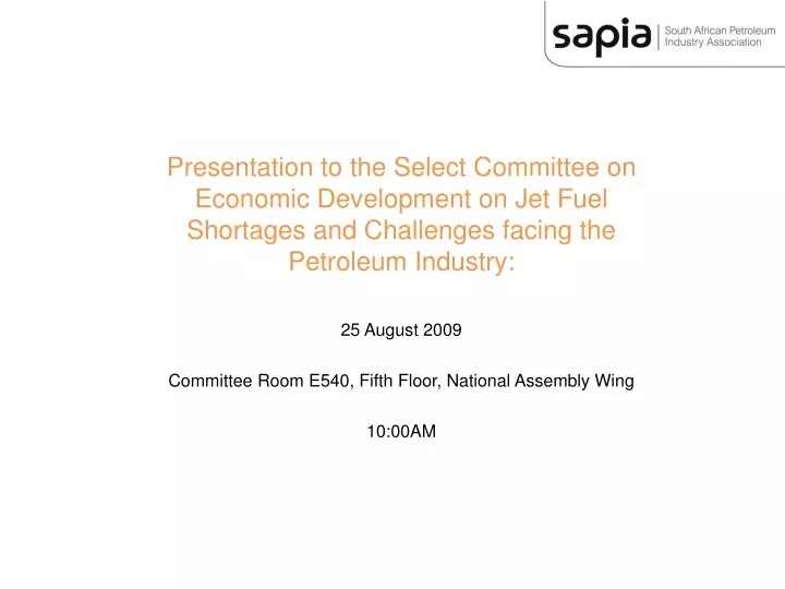 presentation to the select committee on economic