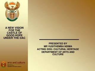 PRESENTED BY MR VUSITHEMBA NDIMA ACTING DDG: CULTURAL HERITAGE  DEPARTMENT OF ARTS AND CULTURE