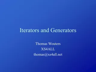 Iterators and Generators