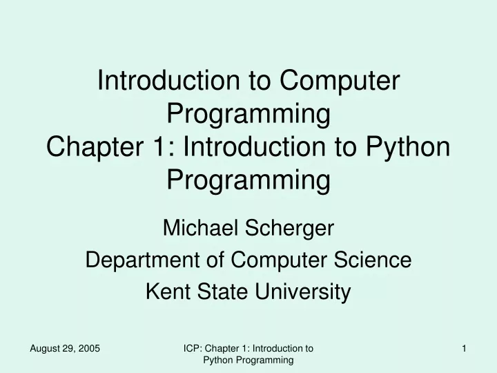 introduction to computer programming chapter 1 introduction to python programming