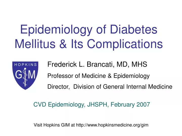 epidemiology of diabetes mellitus its complications