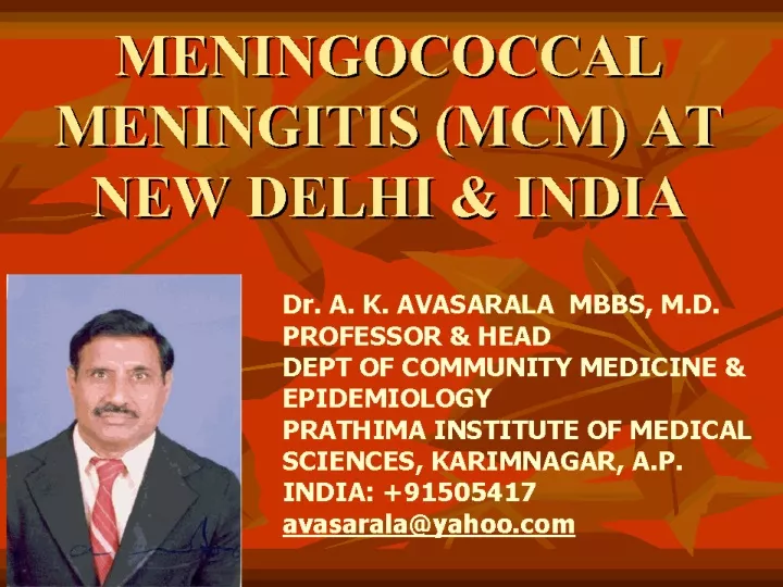 meningococcal meningitis mcm at new delhi india