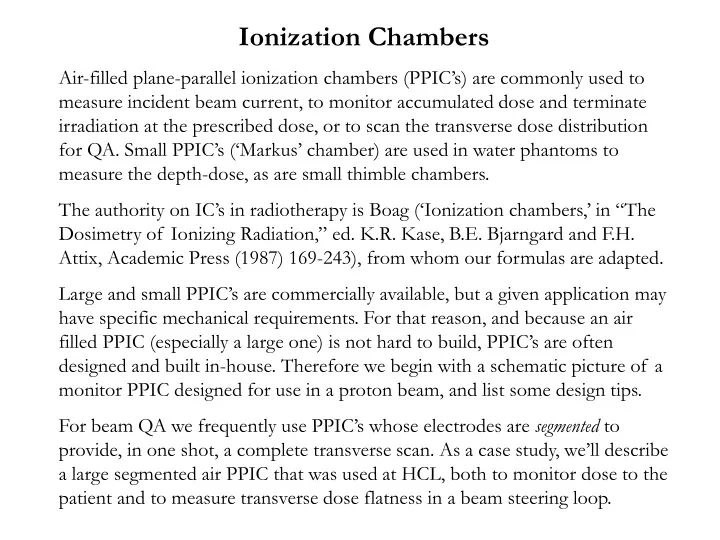 ionization chambers