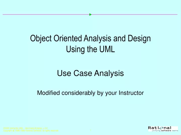 object oriented analysis and design using the uml