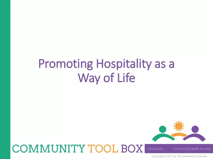 promoting hospitality as a way of life