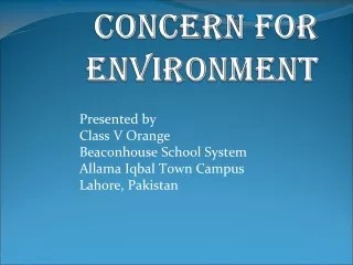 Concern For Environment