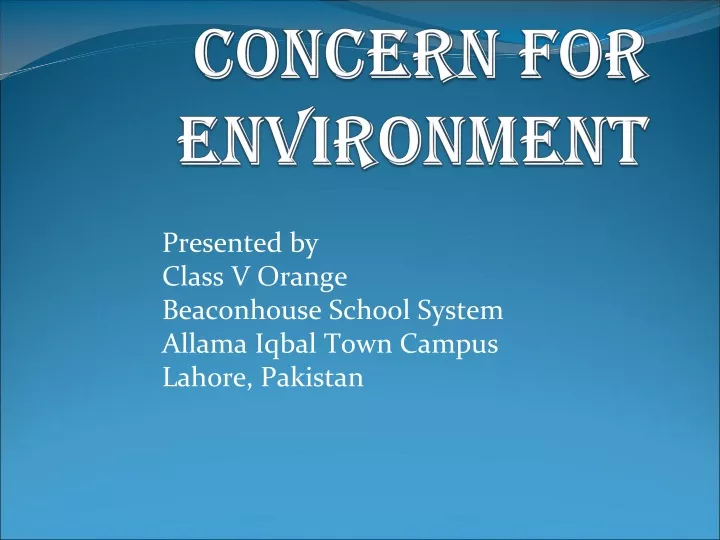 concern for environment