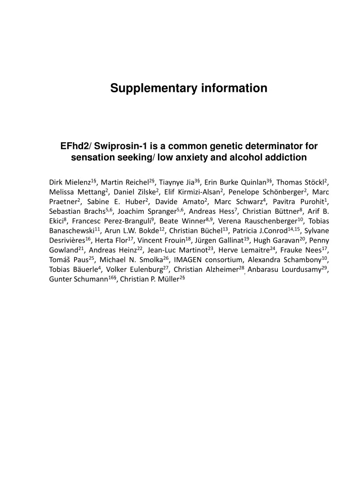 supplementary information efhd2 swiprosin