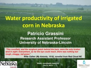Water productivity of irrigated corn in Nebraska