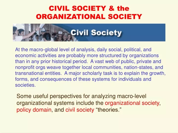 civil society the organizational society