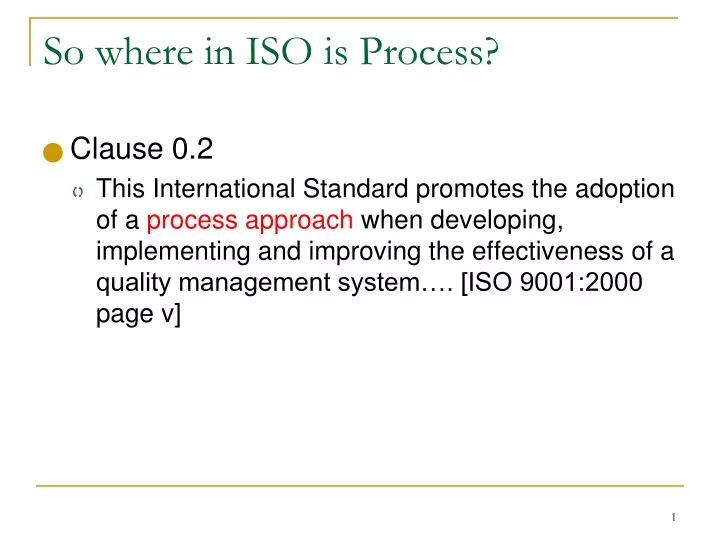 so where in iso is process