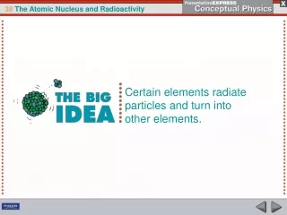Certain elements radiate particles and turn into other elements.