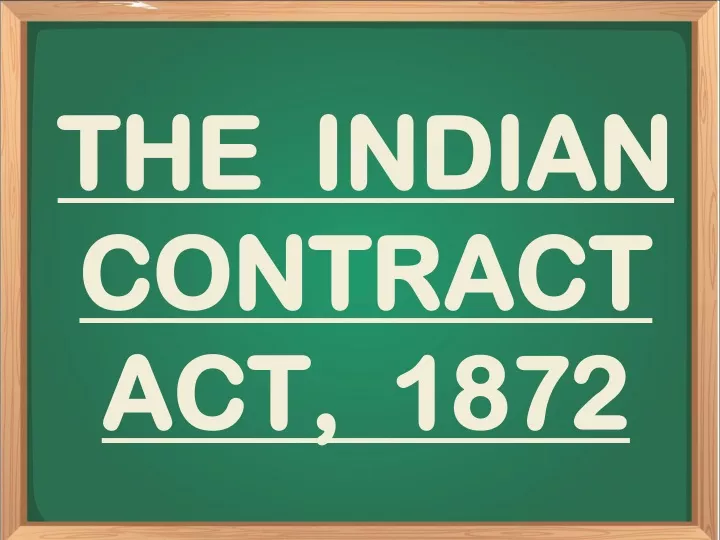 the indian contract act 1872