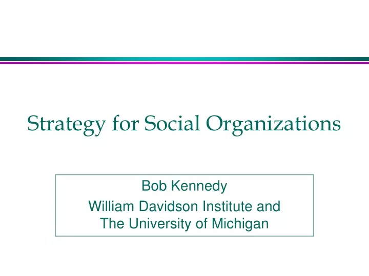 strategy for social organizations