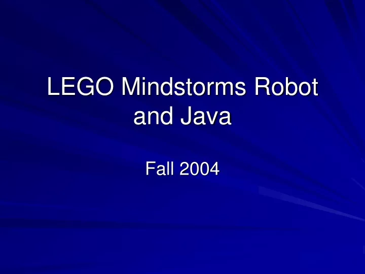 lego mindstorms robot and java