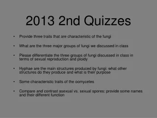 2013 2nd Quizzes