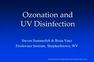 Ozonation and  UV Disinfection