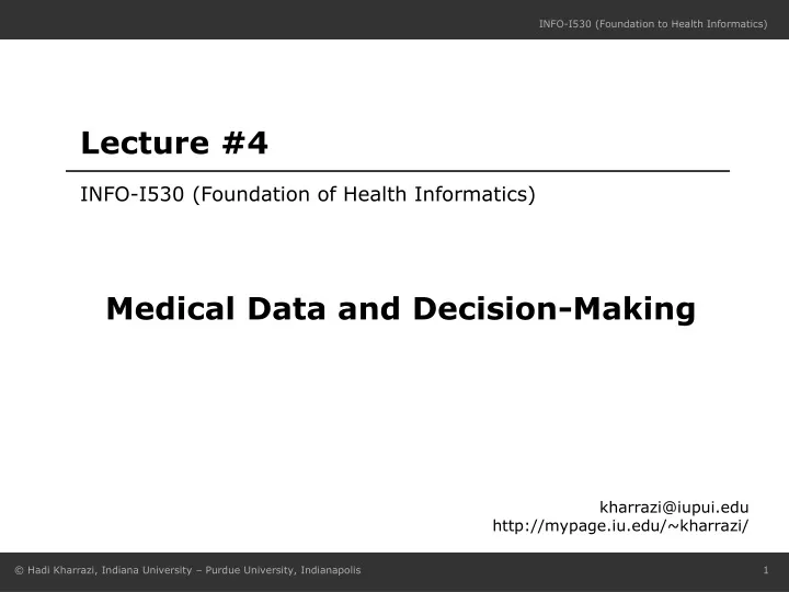 info i530 foundation of health informatics