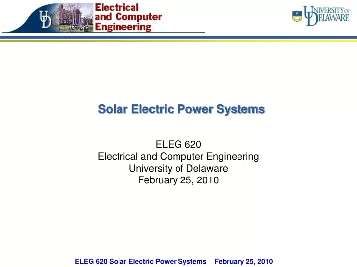 solar electric power systems