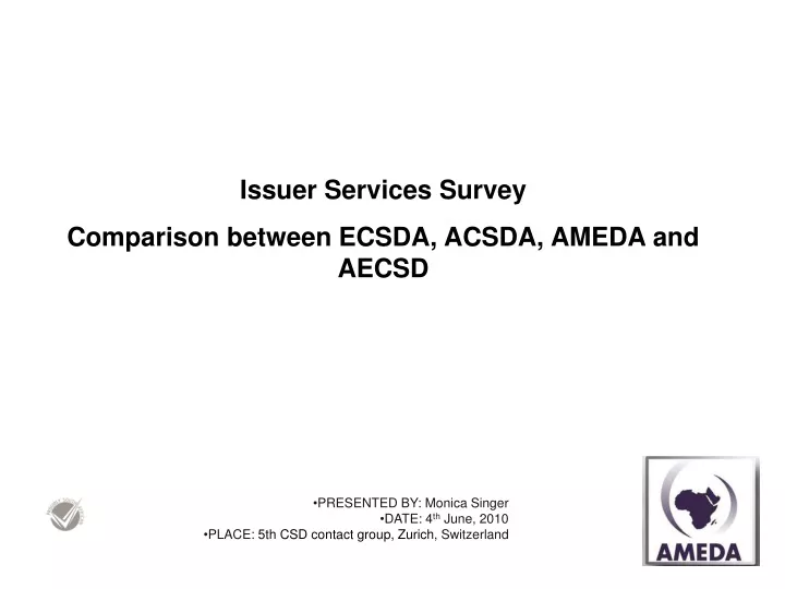 issuer services survey comparison between ecsda