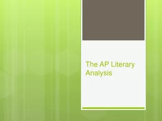 The AP Literary Analysis