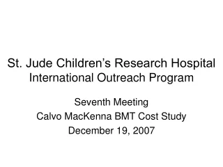 St. Jude Children’s Research Hospital International Outreach Program