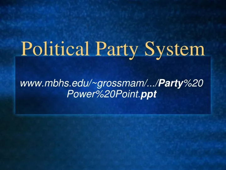 political party system