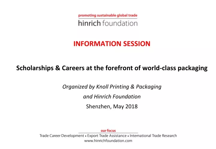 information session scholarships careers