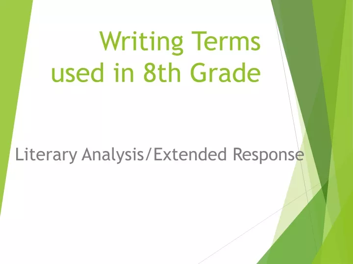 writing terms used in 8th grade