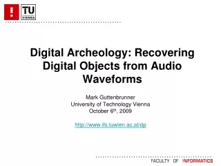 Digital Archeology: Recovering Digital Objects from Audio Waveforms