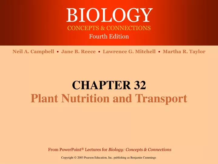 chapter 32 plant nutrition and transport