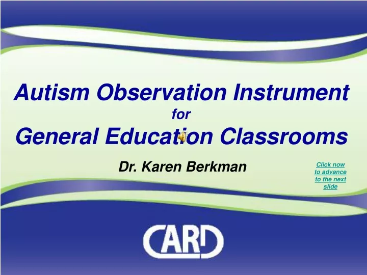 autism observation instrument for general