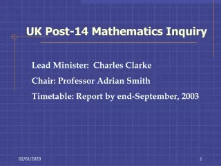 UK Post-14 Mathematics Inquiry